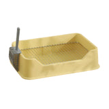 Maxbell Dog Litter Pan with Spoon Cage Litter Pan for Chinchillas Puppy Pet Supplies Yellow