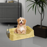 Maxbell Dog Litter Pan with Spoon Cage Litter Pan for Chinchillas Puppy Pet Supplies Yellow