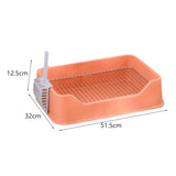 Maxbell Dog Litter Pan with Spoon Cage Litter Pan for Chinchillas Puppy Pet Supplies Orange