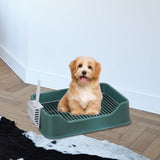 Maxbell Dog Litter Pan with Spoon Cage Litter Pan for Chinchillas Puppy Pet Supplies Green