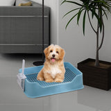 Maxbell Dog Litter Pan with Spoon Cage Litter Pan for Chinchillas Puppy Pet Supplies Blue