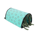 Maxbell Guinea Pig Hideout Warm Small Animal Tunnel for Hedgehogs Hamster Chinchilla Blue Hearts