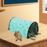 Maxbell Guinea Pig Hideout Warm Small Animal Tunnel for Hedgehogs Hamster Chinchilla Blue Hearts