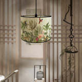 Maxbell Drum Lampshade E27 Handmade Bamboo Lamp Shades for Table Lamps Bedside Lamps Birds