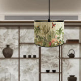 Maxbell Drum Lampshade E27 Handmade Bamboo Lamp Shades for Table Lamps Bedside Lamps Birds