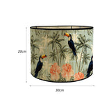 Maxbell Drum Lampshade E27 Handmade Bamboo Lamp Shades for Table Lamps Bedside Lamps Flower Birds