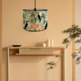 Maxbell Drum Lampshade E27 Handmade Bamboo Lamp Shades for Table Lamps Bedside Lamps Flower Birds