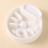 Maxbell Pet Dog Slow Feeder Bowl Fashion Dish Bowl for Kitten Kitty Pets Accessories white