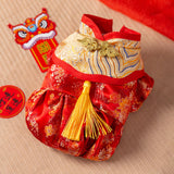 Maxbell New Year Dog Costume Cute Tassel Warm Pet Winter Coat for Puppy Teddy Bichon