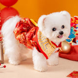 Maxbell New Year Dog Costume Cute Tassel Warm Pet Winter Coat for Puppy Teddy Bichon