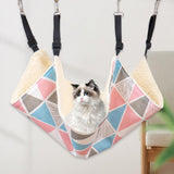 Maxbell Cat Hammock Bed Breathable Leisure 58x48cm for Indoor Cats Chinchilla Ferret triangle print