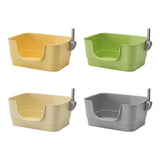 Maxbell Cat Litter Box Sturdy Cat Litter Basin Pet Supplies Open Top Pet Litter Tray Yellow