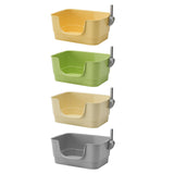 Maxbell Cat Litter Box Sturdy Cat Litter Basin Pet Supplies Open Top Pet Litter Tray Yellow