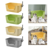 Maxbell Cat Litter Box Sturdy Cat Litter Basin Pet Supplies Open Top Pet Litter Tray Yellow