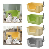 Maxbell Cat Litter Box Sturdy Cat Litter Basin Pet Supplies Open Top Pet Litter Tray Yellow