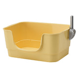 Maxbell Cat Litter Box Sturdy Cat Litter Basin Pet Supplies Open Top Pet Litter Tray Yellow