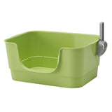 Maxbell Cat Litter Box Sturdy Cat Litter Basin Pet Supplies Open Top Pet Litter Tray Green