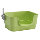 Maxbell Cat Litter Box Sturdy Cat Litter Basin Pet Supplies Open Top Pet Litter Tray Green