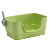 Maxbell Cat Litter Box Sturdy Cat Litter Basin Pet Supplies Open Top Pet Litter Tray Green