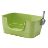 Maxbell Cat Litter Box Sturdy Cat Litter Basin Pet Supplies Open Top Pet Litter Tray Green