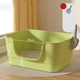 Maxbell Cat Litter Box Sturdy Cat Litter Basin Pet Supplies Open Top Pet Litter Tray Green