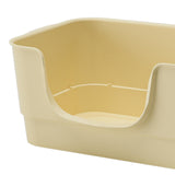Maxbell Cat Litter Box Sturdy Cat Litter Basin Pet Supplies Open Top Pet Litter Tray Apricot