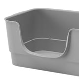 Maxbell Cat Litter Box Sturdy Cat Litter Basin Pet Supplies Open Top Pet Litter Tray Gray