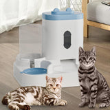 Maxbell 2 in 1 Automatic Pet Feeder Large Capacity Practical Cat Food Dog Water Bowl Blue