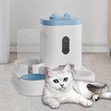 Maxbell 2 in 1 Automatic Pet Feeder Large Capacity Practical Cat Food Dog Water Bowl Blue