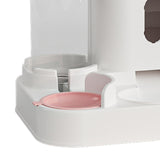Maxbell 2 in 1 Automatic Pet Feeder Large Capacity Practical Cat Food Dog Water Bowl Pink