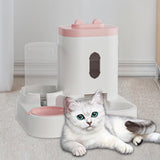Maxbell 2 in 1 Automatic Pet Feeder Large Capacity Practical Cat Food Dog Water Bowl Pink