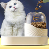 Maxbell Automatic Cat Food Dispenser Auto Cats Feeder for Puppy Small Medium Big Pet White
