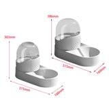 Maxbell Automatic Pet Feeder Dispenser Set Dogs Cats Food Feeder and Water Dispenser White