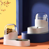 Maxbell Automatic Pet Feeder Dispenser Set Dogs Cats Food Feeder and Water Dispenser White