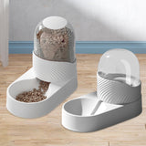 Maxbell Automatic Pet Feeder Dispenser Set Dogs Cats Food Feeder and Water Dispenser White