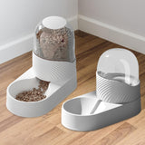 Maxbell Automatic Pet Feeder Dispenser Set Dogs Cats Food Feeder and Water Dispenser White