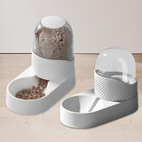 Maxbell Automatic Pet Feeder Dispenser Set Dogs Cats Food Feeder and Water Dispenser White