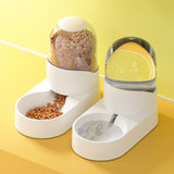 Maxbell Automatic Pet Feeder Dispenser Set Dogs Cats Food Feeder and Water Dispenser White