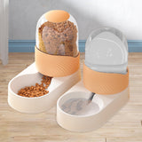 Maxbell Automatic Pet Feeder Dispenser Set Dogs Cats Food Feeder and Water Dispenser Orange