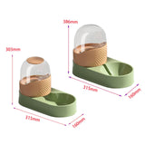Maxbell Automatic Pet Feeder Dispenser Set Dogs Cats Food Feeder and Water Dispenser Green