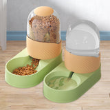 Maxbell Automatic Pet Feeder Dispenser Set Dogs Cats Food Feeder and Water Dispenser Green