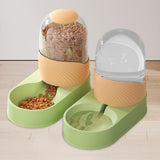 Maxbell Automatic Pet Feeder Dispenser Set Dogs Cats Food Feeder and Water Dispenser Green