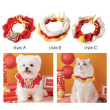 Maxbell Knitting Cat Collar Handmade Kitten Necklace Scarf for Puppy Small Dog Style A