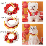 Maxbell Knitting Cat Collar Handmade Kitten Necklace Scarf for Puppy Small Dog Style A