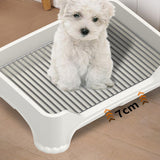 Maxbell Dog Toilet for Small and Medium Dogs Durable Pet Litter Pan Puppy Potty Tray White B