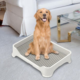 Maxbell Dog Toilet for Small and Medium Dogs Durable Pet Litter Pan Puppy Potty Tray White B