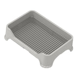 Maxbell Dog Toilet for Small and Medium Dogs Durable Pet Litter Pan Puppy Potty Tray Gray B