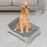 Maxbell Dog Toilet for Small and Medium Dogs Durable Pet Litter Pan Puppy Potty Tray Gray B