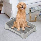 Maxbell Dog Toilet for Small and Medium Dogs Durable Pet Litter Pan Puppy Potty Tray Gray B