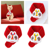 Maxbell Pet New Year Scarf Washable Dog Knitted Scarf for Kitten Puppy New Year Gift